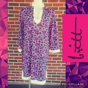 britt Geometric Pattern Sheath Dress